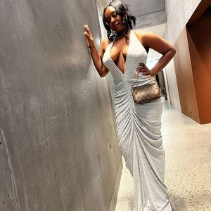 Irregular Exposure Maxi Dress